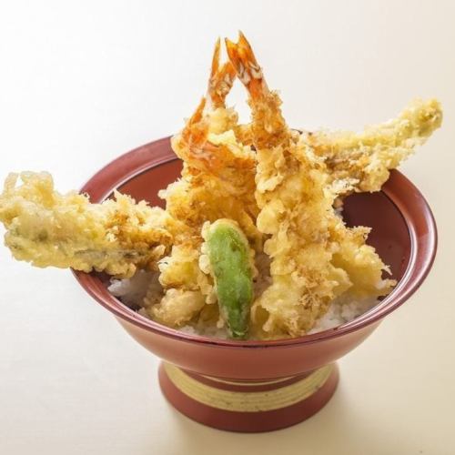 Shrimp and conger eel tempura bowl / Thinly sliced sirloin steak rice bowl
