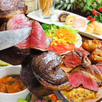 [Churrasco lunch] Includes 1 drink! 6 types of Churrasco + All-you-can-eat buffet + Brazilian pudding★