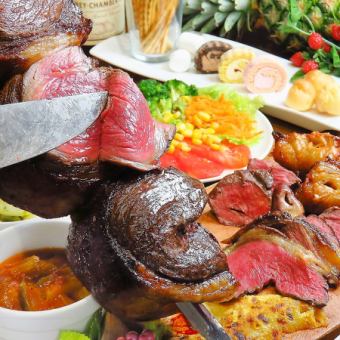 [Most popular!] 7 types of churrasco/all-you-can-eat buffet + popular Brazilian pudding included★