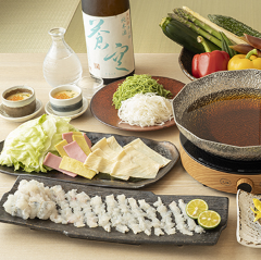【120分飲み放題付】お造り盛合わせから京野菜・魚介の味覚を贅沢な『夏季限定鱧しゃぶコース』