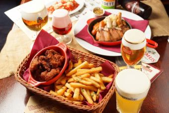 土曜日限定!【ベルギービール1杯付】名物ベルギー料理など全5品『バレルランチコース』