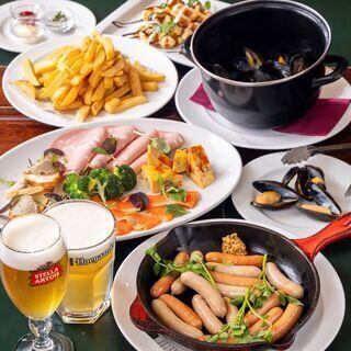 必見！『曜日限定ベルギー樽生ビール4種含む全44種』1.5時間飲み放題《スタンダートプラン》