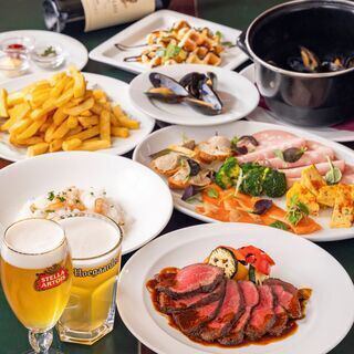 歓送迎会・懇親会に★【ベルギー樽生5種含む46種1.5時間飲み放題】《バレルプラン》