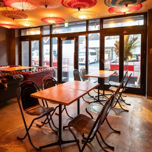 ペット同伴OKのテラス席