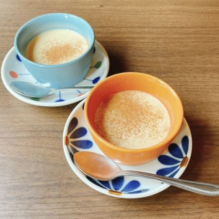 Homemade cafe latte pudding