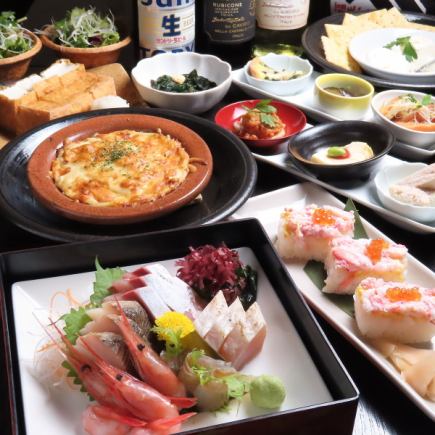 Hot Noto Oyster and Crab Satisfaction Course 120 minutes with all-you-can-drink, 8 dishes total, 6,000 yen (last order 90 minutes)