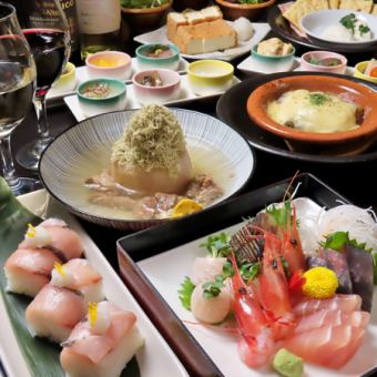 Beat the cold winter with Noto oysters! Warm course 120 minutes with all-you-can-drink, 8 dishes total, 6,000 yen (last order 90 minutes)