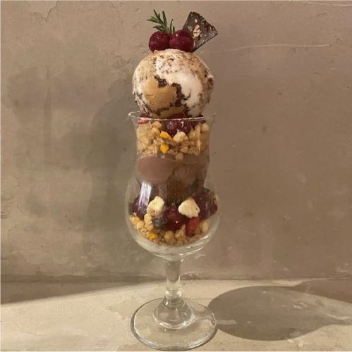 Dark cherry tiramisu parfait