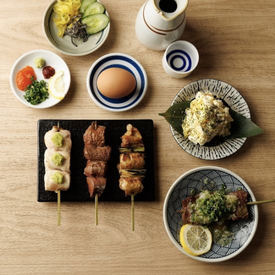 当店自慢の串焼きと日本酒の至福のマリアージュをお楽しみください。