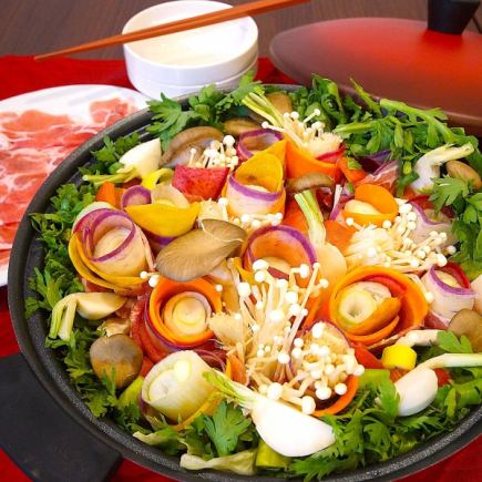 충분히 야채 건강 냄비 일본식 토마토 국물 코스 음료 무제한 3 시간 포함