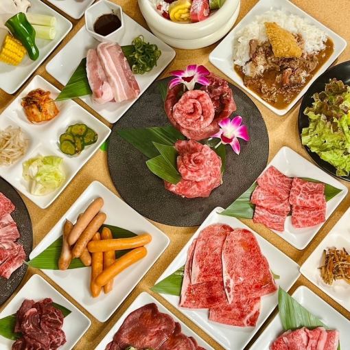 [Premium Wagyu Beef Course] 135 types of meat ◆ 120 minutes \5,500 ◆ Includes all-you-can-drink soft drinks!