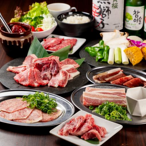 [Wagyu course] 120 kinds of meat ◆ 120 minutes \ 4,500 ◆ Includes all-you-can-drink soft drinks!