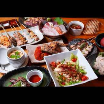  4月～【5,000円串コース】2h飲み放題付き！焼き鳥、魚、ジビエなど自慢の串のイチオシのプラン