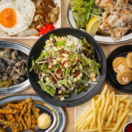 코스파 최고 ◎소스 야키소바+드 박력 닭 모모 고기 흑 볶음구이 만끽 ●스탠다드 코스 3999⇒
