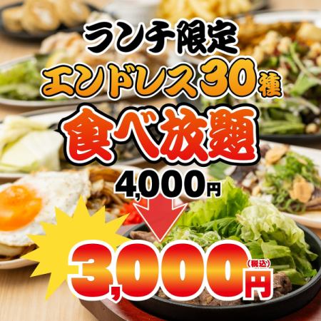 【限界に挑戦！！昼飲み時間無制限！！】焼き鳥や餃子,海鮮,揚げ物も◆時間無制限食べ放題4000→