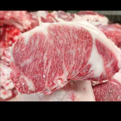 Wagyu beef carefully selected by the butcher shop owner