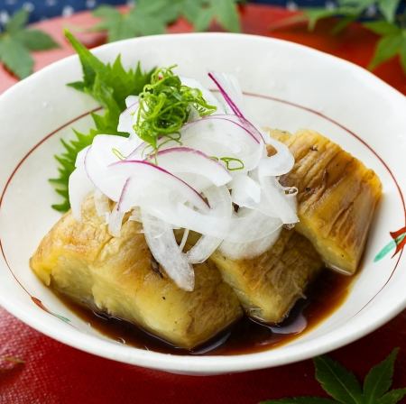 米茄子の藁焼きたたき