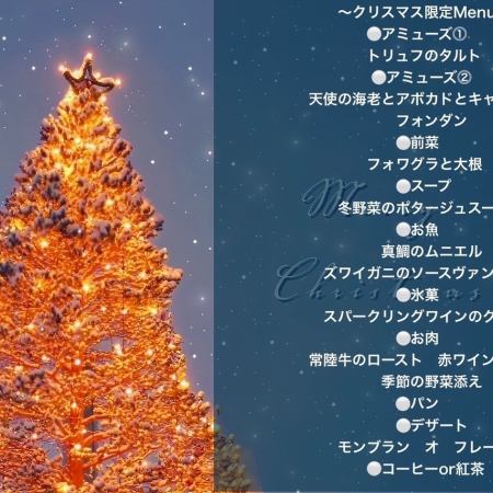 《12/23・12/24・12/25限定♪》【202４クリスマス ディナーコース】　※一日限定5組※