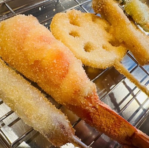 アツアツの串カツで乾杯♪