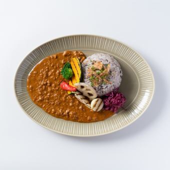 錦爽鶏のキーマカレー