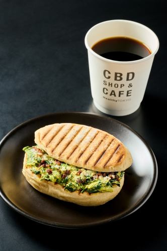 Special spinach cheese panini CBD Drink set