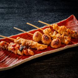 Assortment of 5 types of skewers