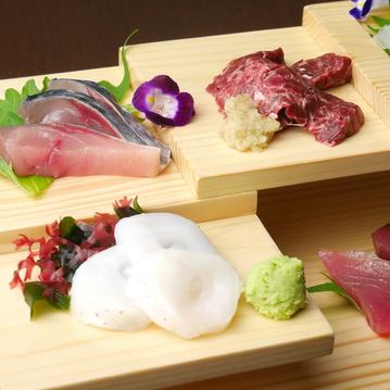 ■ Not just skewers! Fresh sashimi from Funabashi Market!