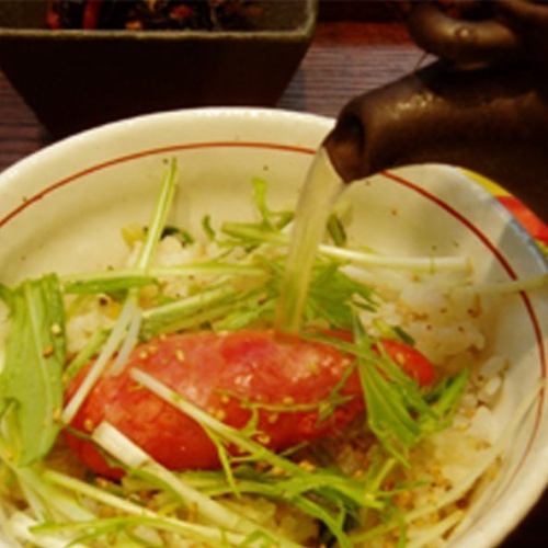 焼き明太子としゃりしゃり水菜