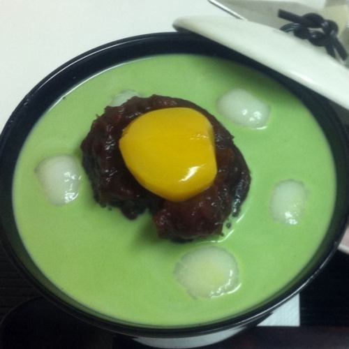 抹茶ミルクぜんざい　（温・冷）