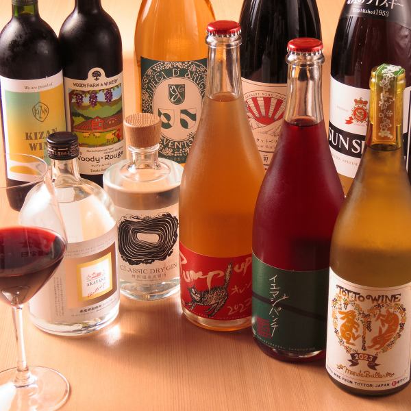 【豊富な日本のお酒】日本ワイン60種、多彩な日本酒・クラフトジンと共に、上質な味わいに酔いしれるひと時