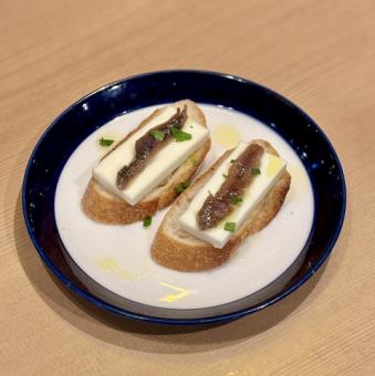 アンチョビと発酵バターのブルスケッタ 2P