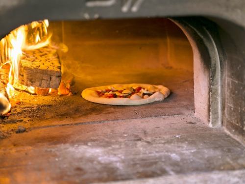 Large stone petal real pizza