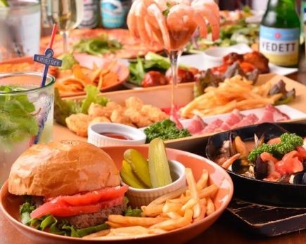 [2-hour all-you-can-drink California course] Kanagawa No. 1 homemade hamburger course 5,000 yen ⇒ 4,500 yen