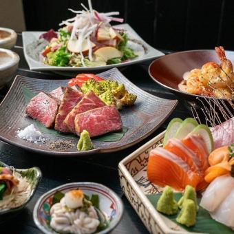 [贅沢コース]贅沢海鮮ガンガン焼き等 全8品 生ビール付き2H飲放7000→6500円