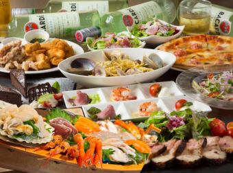 「全8品！豪華お刺身盛り合わせ・肉料理付！プレミアムコース6000円」【２時間飲み放題付】