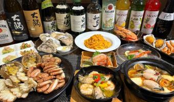 2種類選べる！活牡蠣、活毛蟹、海老食べ放題プラン！詳細はコース説明へ