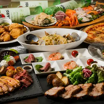「スタンダードコース＋豪華海鮮＋肉料理付きプレミアムコース7000円」【２時間飲み放題付】