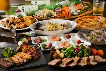 「スタンダードコース＋豪華海鮮＋肉料理付きプレミアムコース7000円」【２時間飲み放題付】