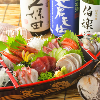 【歓送迎会】■海男名物刺身10点盛、はらこ飯含む全8品120分飲放付6000円⇒5000円(税込)