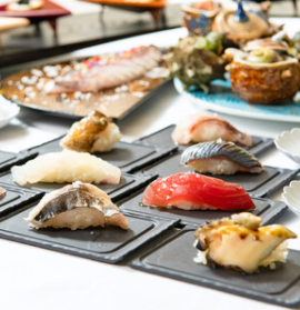 【ディナー】織音◆握り15貫+旬料理6品◆高級食材を独創的に仕上げたシェフ渾身プレミアムコース