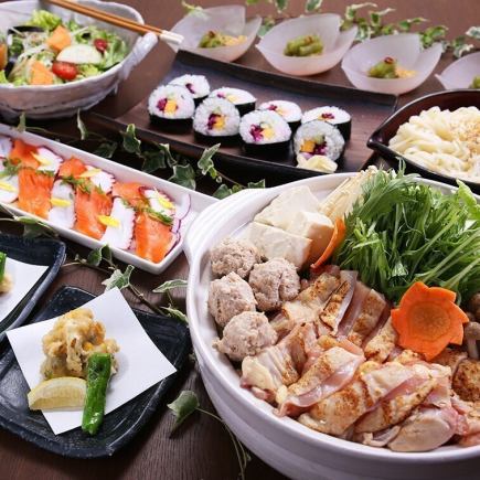 『博多お試しコース』地鶏鍋や博多串焼き含7品 3時間飲み放題付き 4580円⇒3580円
