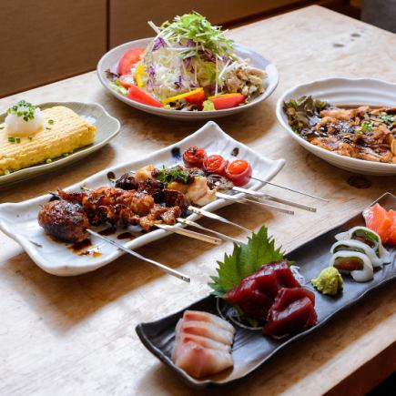 【活動主辦單位的安心之選】“豪華烤串套餐+刺身拼盤”,含120分鐘暢飲,僅需6000日元