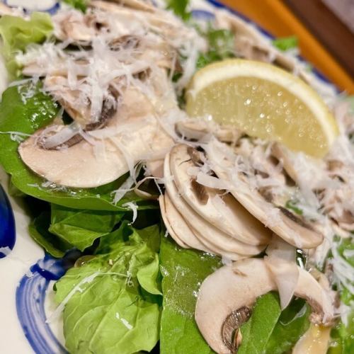 White mushroom and arugula salad