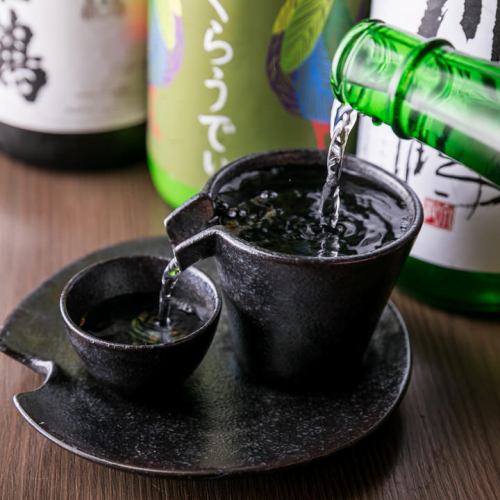 We also have Japanese sake that goes well with the dishes.