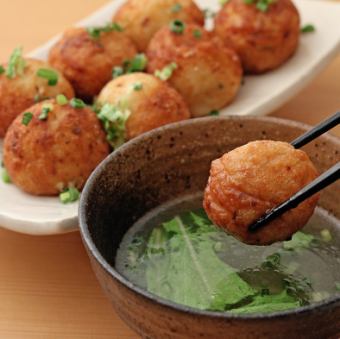 Takoyaki with chicken broth