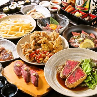 【月～木曜】≪肉づくし≫ローストビーフ・肉寿司・チキン等120分食べ飲み放題 4000円(税込)