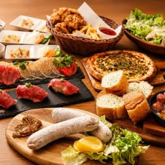 非常適合歡送會、迎新會和閨蜜聚會！ 「Mio」套餐包含9道菜、3小時暢飲以及和牛壽司。 ¥5800 ⇒ ¥4500