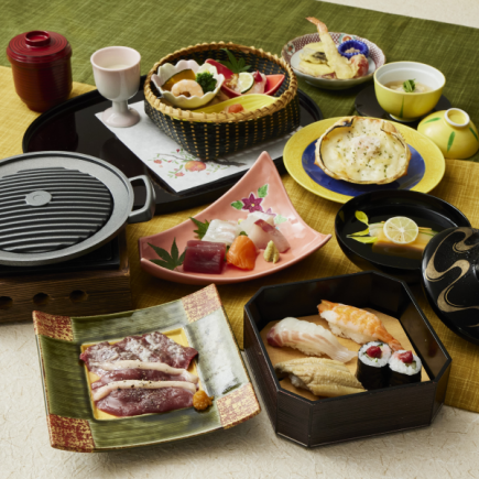 ★（9月1日起）季节特制怀石料理【黑毛和牛鸭铁板烧】Rindou 6,000日元（含税）
