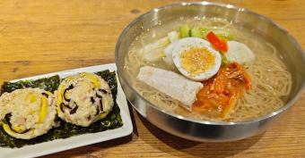 水キムチ冷メンとチュモッパッのセット