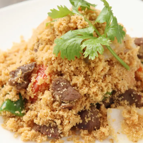 Couscous pilaf with mutton